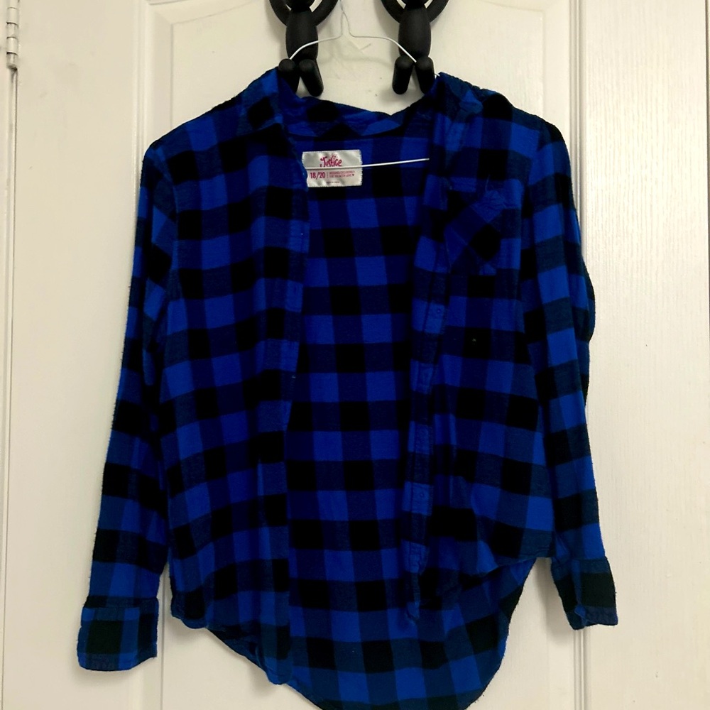 Blue and black plaid
